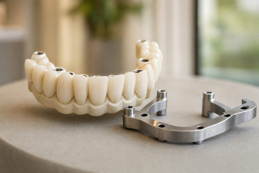 What crowns are placed on implants in full-mouth rehabilitation and why we only work with zirconia?