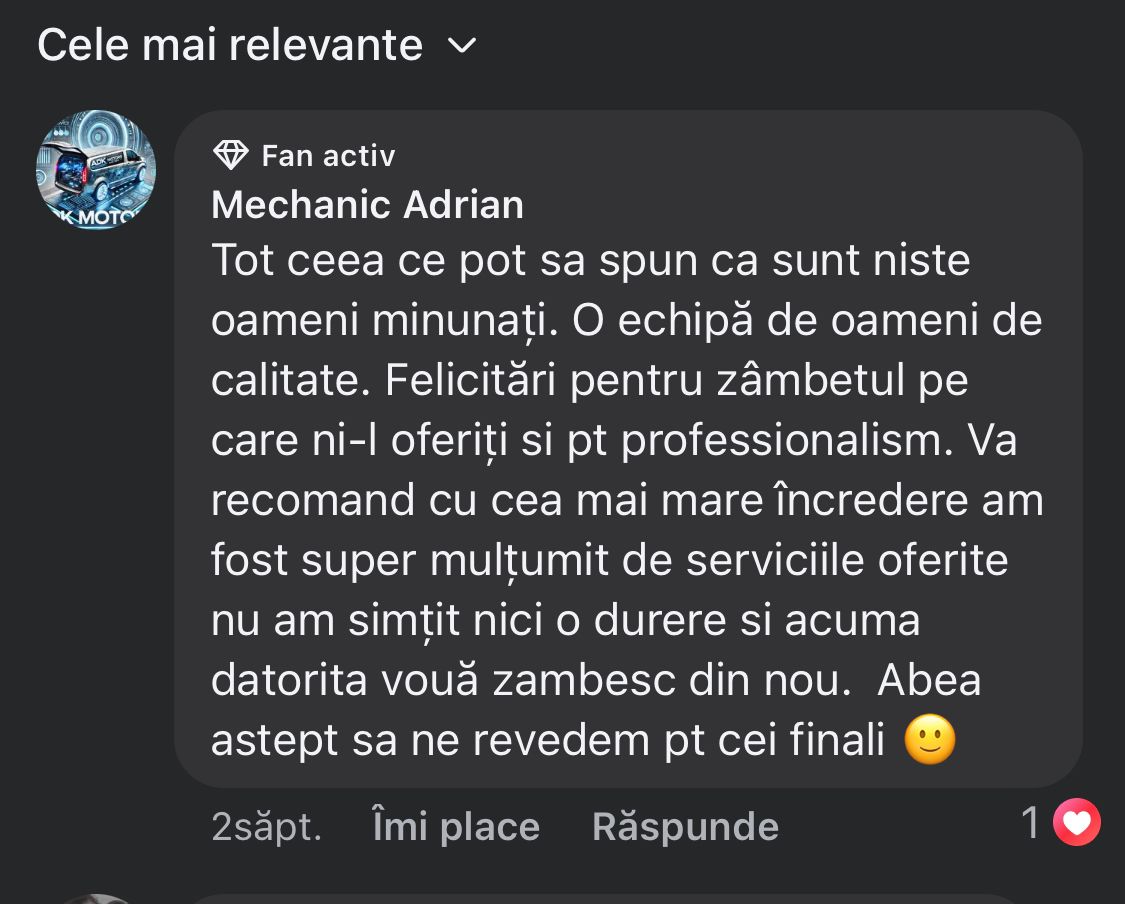 Avis Facebook d'un patient de Dental Chic