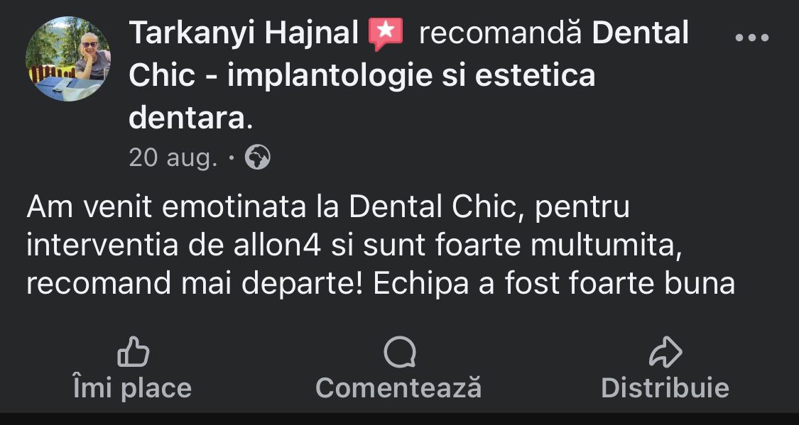 Avis Facebook d'un patient de Dental Chic